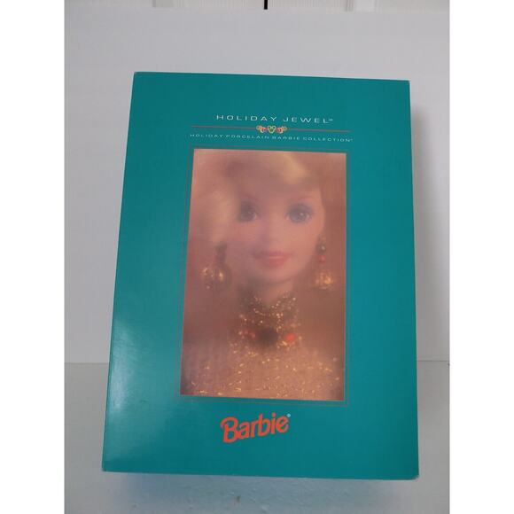 Vintage Holiday Jewel porcelain Barbie doll 1995 Mattel 14311 - Picture 2 of 7